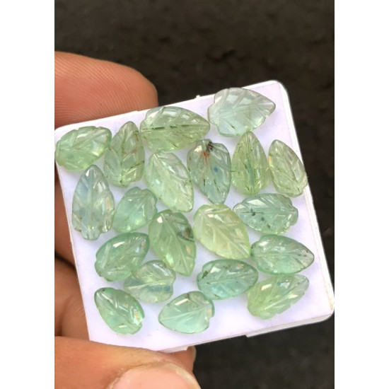 High Quality Natural Mint Kyanite Hand Craved Leaf Shape Cabochons Gemstone For Jewelry