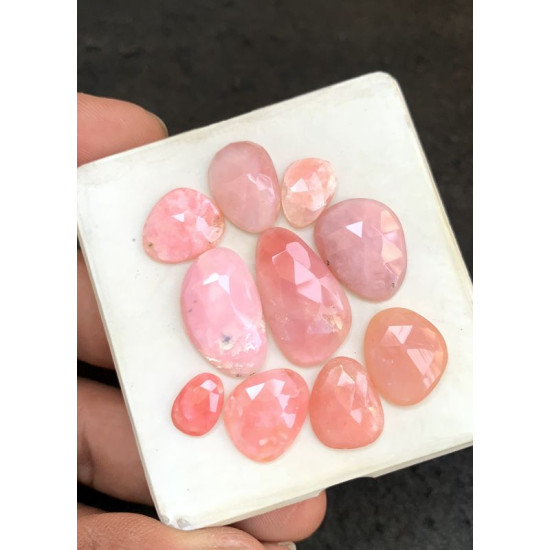 High Quality Natural Peruvian Pink Opal Rose Cut Fancy Shape Cabochon Gemstone For Jewelry