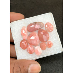 High Quality Natural Peruvian Pink Opal Rose Cut Fancy Shape Cabochon Gemstone For Jewelry