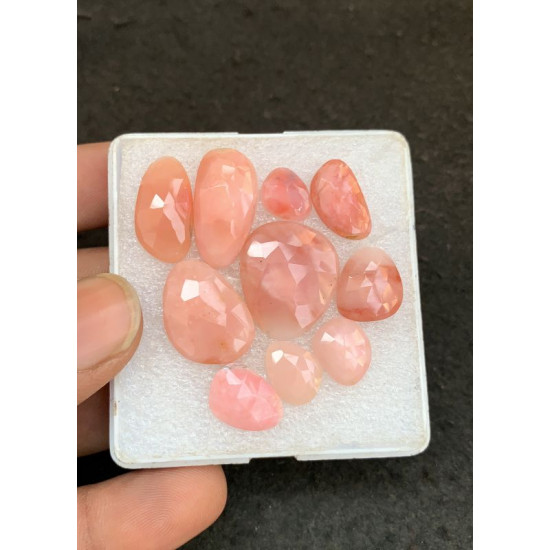 High Quality Natural Peruvian Pink Opal Rose Cut Fancy Shape Cabochon Gemstone For Jewelry