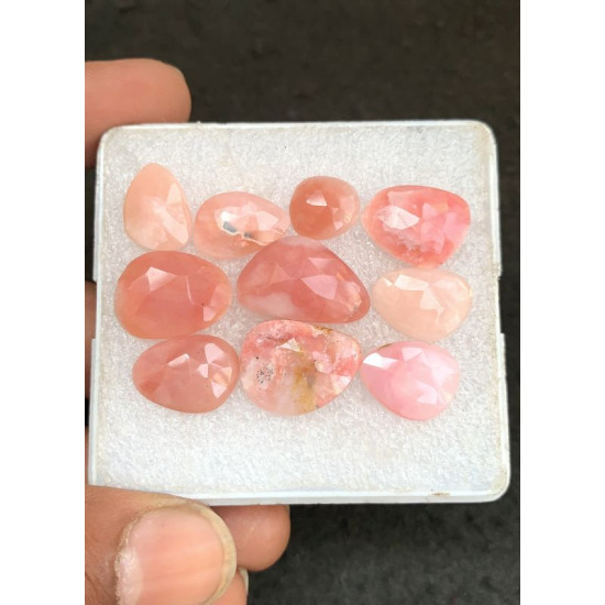 High Quality Natural Peruvian Pink Opal Rose Cut Fancy Shape Cabochon Gemstone For Jewelry