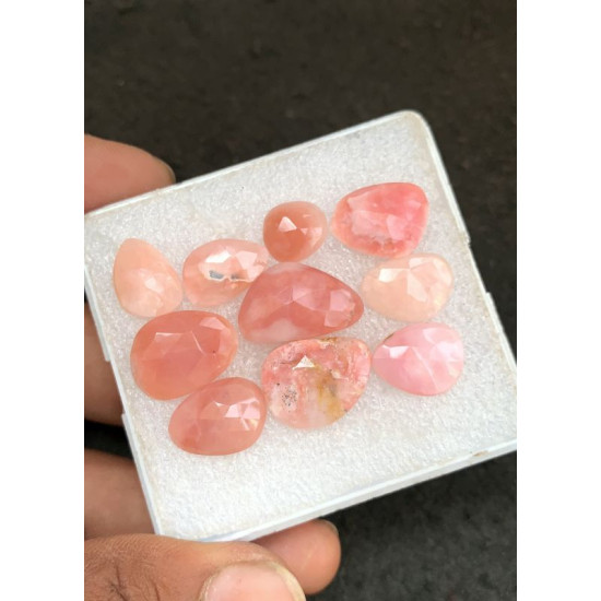 High Quality Natural Peruvian Pink Opal Rose Cut Fancy Shape Cabochon Gemstone For Jewelry