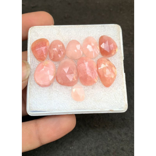 High Quality Natural Peruvian Pink Opal Rose Cut Fancy Shape Cabochon Gemstone For Jewelry