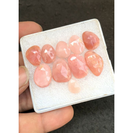 High Quality Natural Peruvian Pink Opal Rose Cut Fancy Shape Cabochon Gemstone For Jewelry