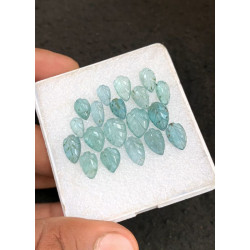 High Quality Natural Aqua Kyanite Hand Craved Leaf Shape Cabochons Gemstone For Jewelry