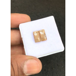 High Quality Natural Golden Sapphire Rose Cut Rectangle Shape Cabochons Gemstone For Jewelry
