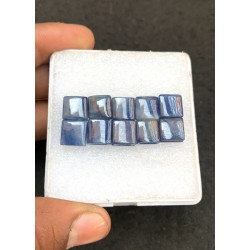 High Quality Natural Blue Sapphire Both Side Drill Smooth Cushion Shape Cabochons Gemstone For Jewelry