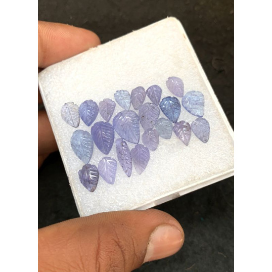 High Quality Natural Tanzanite Hand Craved Leaf Shape Cabochons Gemstone For Jewelry