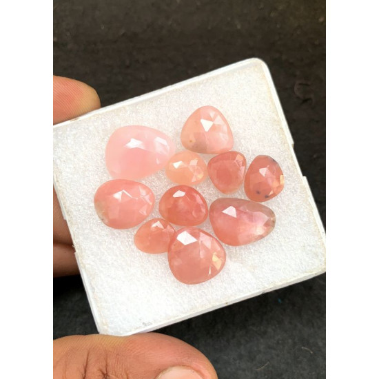 High Quality Natural Peruvian Pink Opal Rose Cut Fancy Shape Cabochon Gemstone For Jewelry