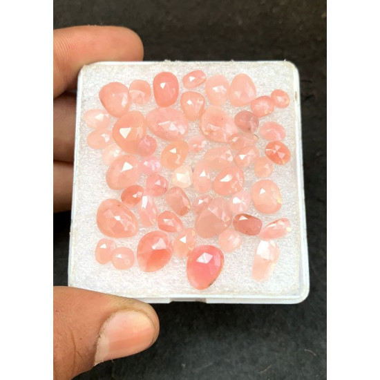 High Quality Natural Peruvian Pink Opal Rose Cut Fancy Shape Cabochon Gemstone For Jewelry