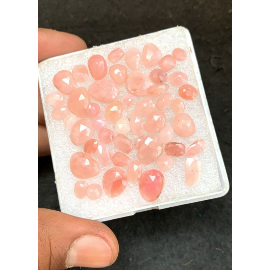 High Quality Natural Peruvian Pink Opal Rose Cut Fancy Shape Cabochon Gemstone For Jewelry