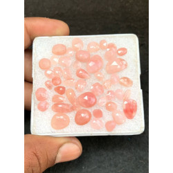 High Quality Natural Peruvian Pink Opal Rose Cut Fancy Shape Cabochon Gemstone For Jewelry