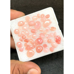 High Quality Natural Peruvian Pink Opal Rose Cut Fancy Shape Cabochon Gemstone For Jewelry