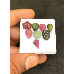 High Quality Natural Tourmaline Hand Craved Mix Shape Cabochons Gemstone For Jewelry