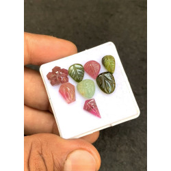 High Quality Natural Tourmaline Hand Craved Mix Shape Cabochons Gemstone For Jewelry