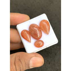 High Quality Natural Sunstone Smooth Mix Shape Cabochons Gemstone For Jewelry