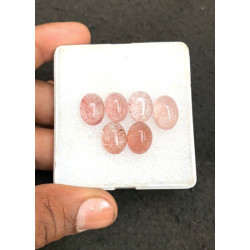 Beautiful High Quality Natural Strawberry Quartz Smooth Oval Shape Cabochons Gemstone For Jewelry