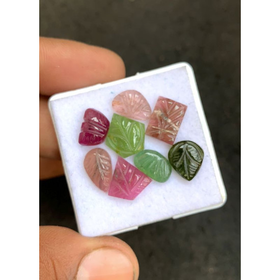 High Quality Natural Tourmaline Hand Craved Mix Shape Cabochons Gemstone For Jewelry