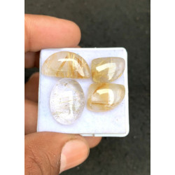 High Quality Natural Golden Rutilated Quartz Smooth Mix Shape Cabochons Gemstone For Jewelry