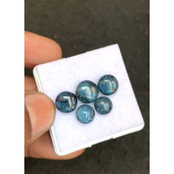 High Quality Natural Teal Green Kyanite Smooth Round Shape Cabochons Gemstone For Jewelry