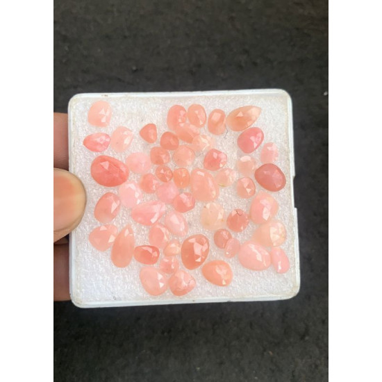 High Quality Natural Peruvian Pink Opal Rose Cut Fancy Shape Cabochons Gemstone For Jewelry