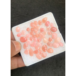 High Quality Natural Peruvian Pink Opal Rose Cut Fancy Shape Cabochons Gemstone For Jewelry