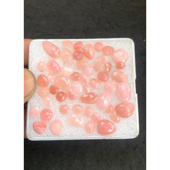 High Quality Natural Peruvian Pink Opal Rose Cut Fancy Shape Cabochons Gemstone For Jewelry