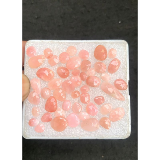 High Quality Natural Peruvian Pink Opal Rose Cut Fancy Shape Cabochons Gemstone For Jewelry