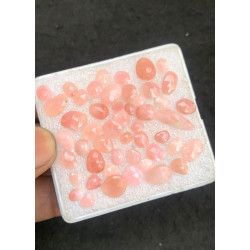 High Quality Natural Peruvian Pink Opal Rose Cut Fancy Shape Cabochons Gemstone For Jewelry