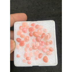 High Quality Natural Peruvian Pink Opal Rose Cut Fancy Shape Cabochons Gemstone For Jewelry