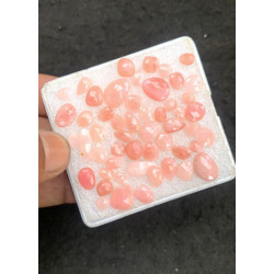 High Quality Natural Peruvian Pink Opal Rose Cut Fancy Shape Cabochons Gemstone For Jewelry