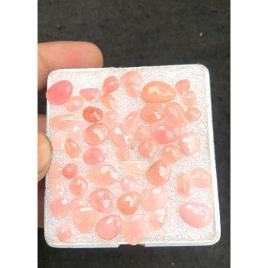 High Quality Natural Peruvian Pink Opal Rose Cut Fancy Shape Cabochons Gemstone For Jewelry