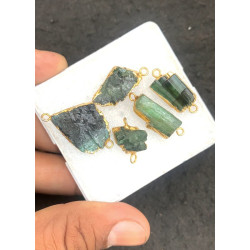 High Quality Natural Tourmaline Rough Connector Fancy Shape Gemstone For Jewelry