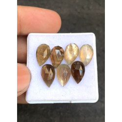 High Quality Natural Mother Of Pearl and Smoky Quartz Doublet Rose Cut Pear Shape Cabochons Gemstone For Jewelry