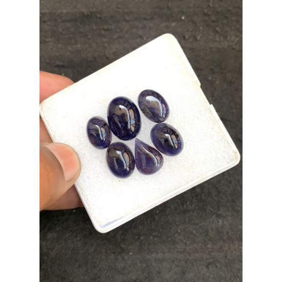 High Quality Natural Iolite Smooth Mix Shape Cabochons Gemstone For Jewelry