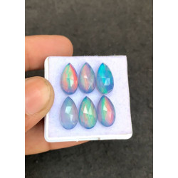 High Quality Aurora Opal and Crystal Doublet Rose Cut Pear Shape Cabochons Gemstone For Jewelry