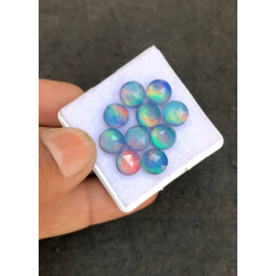 High Quality Aurora Opal and Crystal Doublet Rose Cut Round Shape Cabochons Gemstone For Jewelry