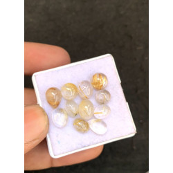 High Quality Natural Golden Rutilated Quartz Smooth Mix Shape Cabochons Gemstone For Jewelry