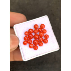 Beautiful High Quality Natural Red Coral Smooth Round Shape Cabochons Gemstone For Jewelry
