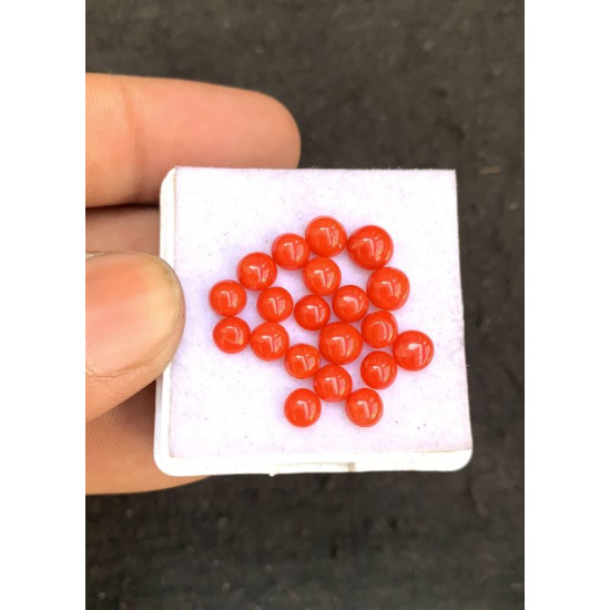 Beautiful High Quality Natural Red Coral Smooth Round Shape Cabochons Gemstone For Jewelry