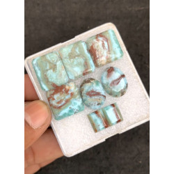 High Quality Natural Larimar Step Cut Pair Mix Shape Cabochons Gemstone For Jewelry