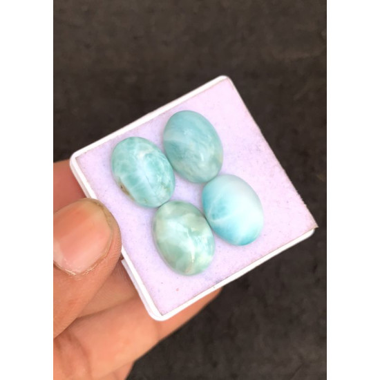 High Quality Natural Larimar Rose Cut Oval Shape Cabochons Gemstone For Jewelry