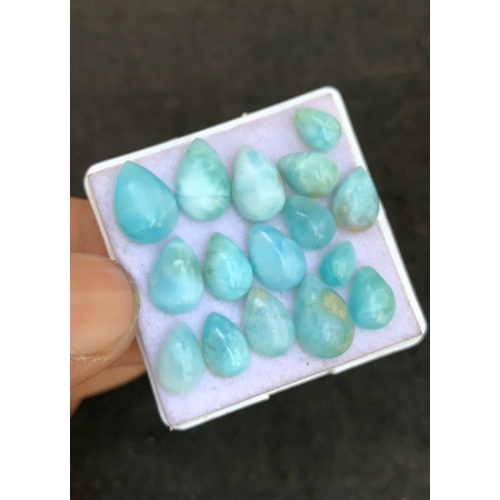 High Quality Natural Larimar Smooth Pear Shape Cabochons Gemstone For Jewelry