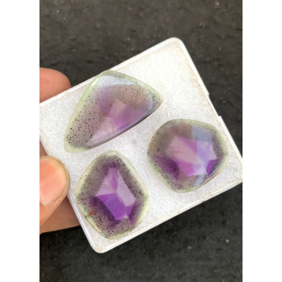 High Quality Natural Trapiche Moos Amethyst Smooth Fancy Shape Cabochons Gemstone For Jewelry