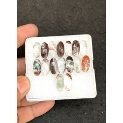 High Quality Natural Herkimer Lodolite Rose Cut Oval Shape Cabochons Gemstone For Jewelry