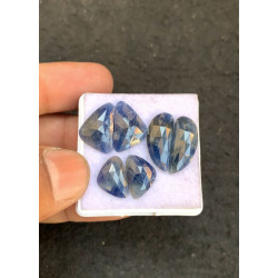 High Quality Natural Blue Sapphire Rose Cut Pair Fancy Shape Cabochons Gemstone For Jewelry