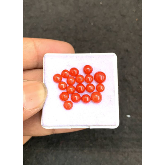 Beautiful High Quality Natural Red Coral Smooth Round Shape Cabochons Gemstone For Jewelry