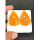 High Quality Beautiful Amber Hand Craved Pair Leaf Shape Cabochons Gemstone For Jewelry