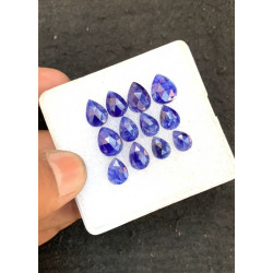 High Quality Natural Thailand Blue Sapphire Rose Cut Pear Shape Cabochons Gemstone For Jewelry