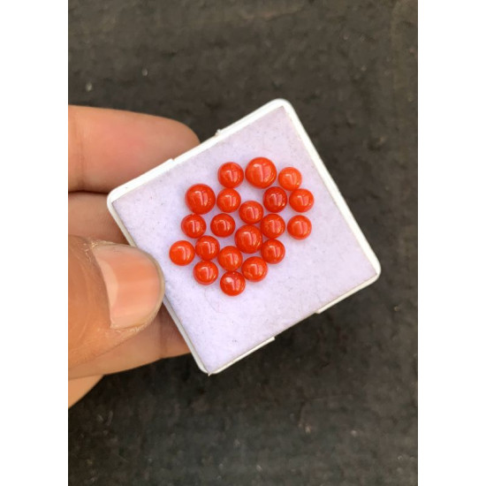 Beautiful High Quality Natural Red Coral Smooth Round Shape Cabochons Gemstone For Jewelry